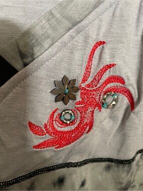 Hendi Graphic Art Y2K Black/Gray/Red Dress embellishments & charms Womens size S